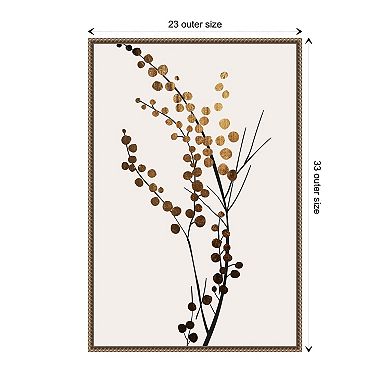 Golden Winter Florals By Kubistika Framed Canvas Wall Art Print