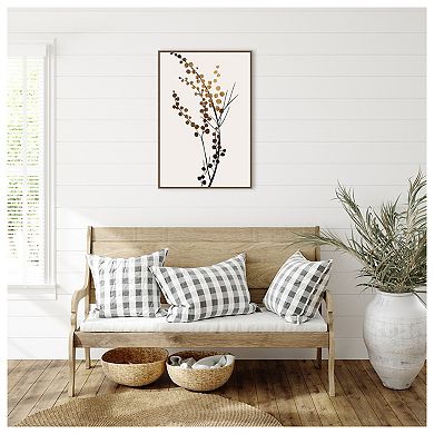 Golden Winter Florals By Kubistika Framed Canvas Wall Art Print