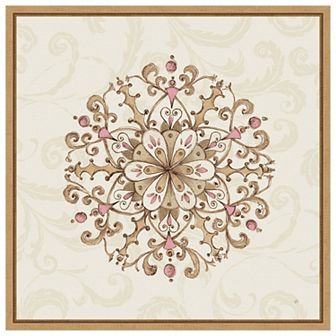 Elegant Season Snowflake Iii Pink By Daphne Brissonnet Framed Canvas Wall Art Print