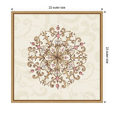 Elegant Season Snowflake Iii Pink By Daphne Brissonnet Framed Canvas Wall Art Print