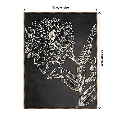 Golden Flower Folklore Ii By Asia Jensen Framed Canvas Wall Art Print