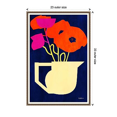 Bright And Sunny Poppies By Bo Anderson Framed Canvas Wall Art Print