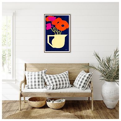 Bright And Sunny Poppies By Bo Anderson Framed Canvas Wall Art Print