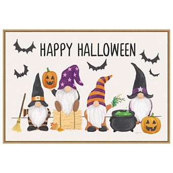 Halloween Gnomes I By Mary Urban Framed Canvas Wall Art Print