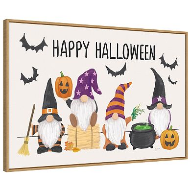 Halloween Gnomes I By Mary Urban Framed Canvas Wall Art Print