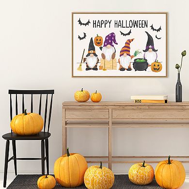 Halloween Gnomes I By Mary Urban Framed Canvas Wall Art Print