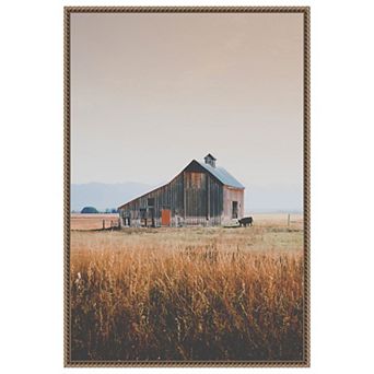 Country Barn Brown By Annie Bailey Art Framed Canvas Wall Art Print