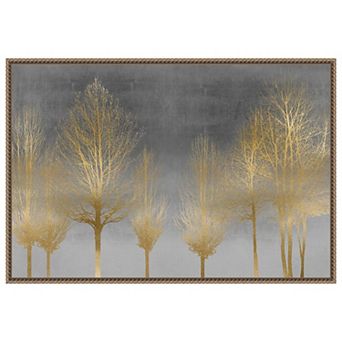 Gold Forest On Gray By Kate Bennett Framed Canvas Wall Art Print