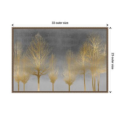 Gold Forest On Gray By Kate Bennett Framed Canvas Wall Art Print