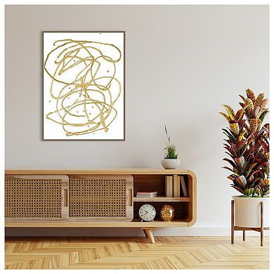 Gold Combo V By Renee W. Stramel Framed Canvas Wall Art Print