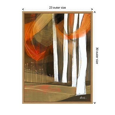 Ethereal Fall Forest By Ishita Banerjee Framed Canvas Wall Art Print