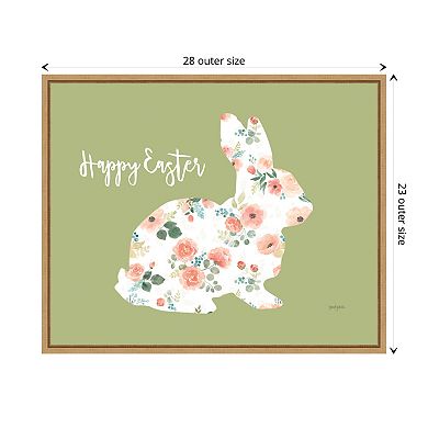 Blooming Delight Bunny Ii By Jenaya Jackson Framed Canvas Wall Art Print