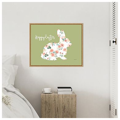 Blooming Delight Bunny Ii By Jenaya Jackson Framed Canvas Wall Art Print