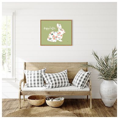 Blooming Delight Bunny Ii By Jenaya Jackson Framed Canvas Wall Art Print