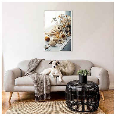 Dry Flowers Arrangement By Treechild Framed Canvas Wall Art Print