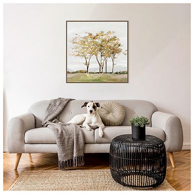 Golden Acre Wood (trees) By Isabelle Z Framed Canvas Wall Art Print