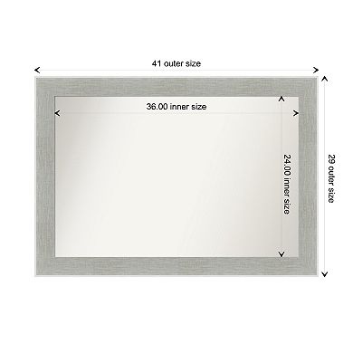 Glam Linen Non-beveled Bathroom Wall Mirror