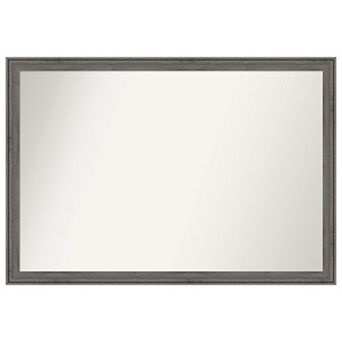 Regis Barnwood Narrow Non-beveled Wood Bathroom Wall Mirror