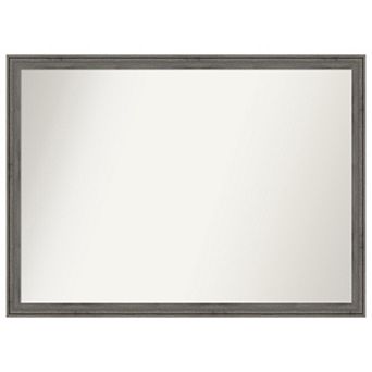 Regis Barnwood Narrow Non-beveled Wood Bathroom Wall Mirror