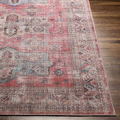 Merom Traditional Washable Area Rug