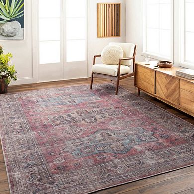 Merom Traditional Washable Area Rug