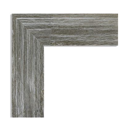 Fencepost Narrow Petite Bevel Wood Bathroom Wall Mirror