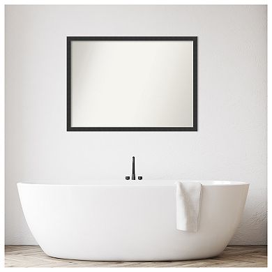 Mezzanotte Non-beveled Wood Bathroom Wall Mirror