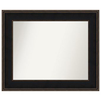 Mezzanine Espresso Non-beveled Wood Bathroom Wall Mirror