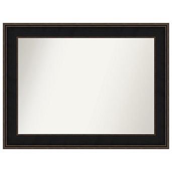 Mezzanine Espresso Non-beveled Wood Bathroom Wall Mirror
