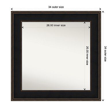 Mezzanine Espresso Non-beveled Wood Bathroom Wall Mirror