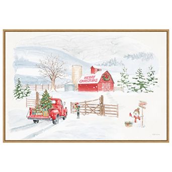 Home For The Holidays I Snowman By Beth Grove Framed Canvas Wall Art Print