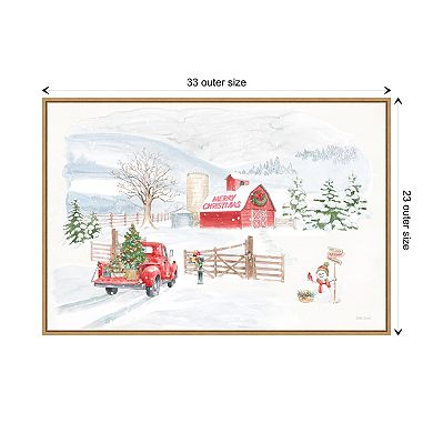 Home For The Holidays I Snowman By Beth Grove Framed Canvas Wall Art Print
