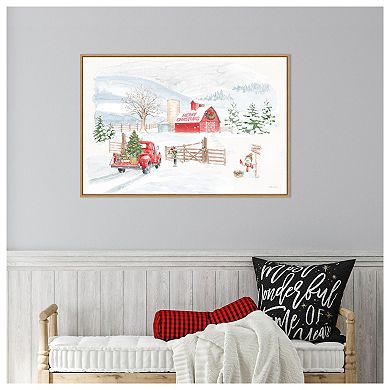 Home For The Holidays I Snowman By Beth Grove Framed Canvas Wall Art Print