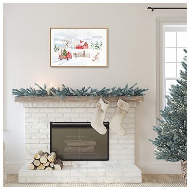 Home For The Holidays I Snowman By Beth Grove Framed Canvas Wall Art Print