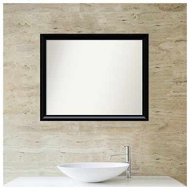 Steinway Scoop Non-beveled Wood Bathroom Wall Mirror