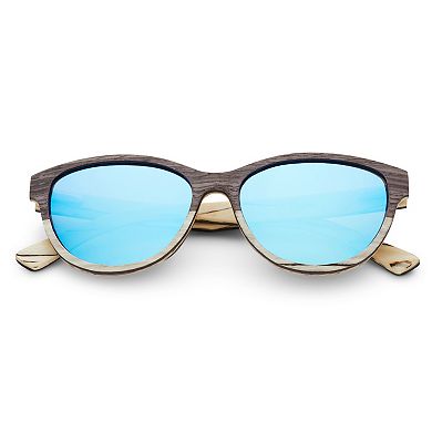 Spark- Woodey - Silver Oak + White Ice Vaneer Wood Sunglasses