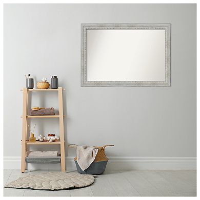 Rustic Non-beveled Wood Bathroom Wall Mirror