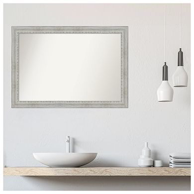 Rustic Non-beveled Wood Bathroom Wall Mirror