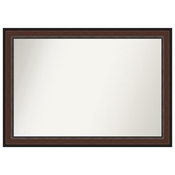 Harvard Walnut Non-beveled Bathroom Wall Mirror