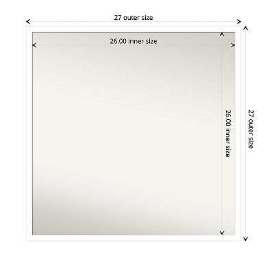 Svelte Non-beveled Wood Bathroom Wall Mirror