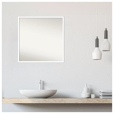 Svelte Non-beveled Wood Bathroom Wall Mirror