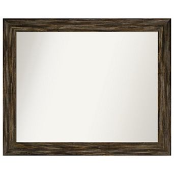 Fencepost Narrow Non-beveled Wood Bathroom Wall Mirror