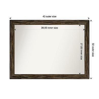 Fencepost Narrow Non-beveled Wood Bathroom Wall Mirror