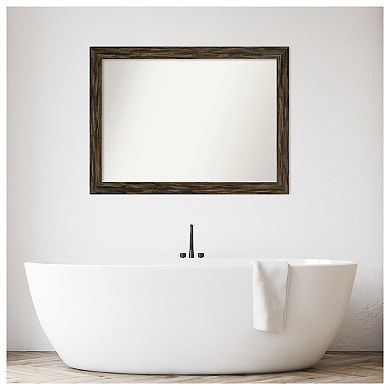 Fencepost Narrow Non-beveled Wood Bathroom Wall Mirror