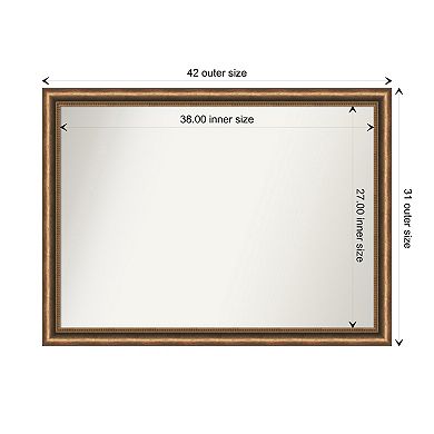 Manhattan Narrow Non-beveled Wood Bathroom Wall Mirror