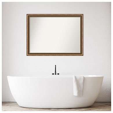 Manhattan Narrow Non-beveled Wood Bathroom Wall Mirror