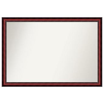 Rubino Cherry Scoop Non-beveled Wood Bathroom Wall Mirror