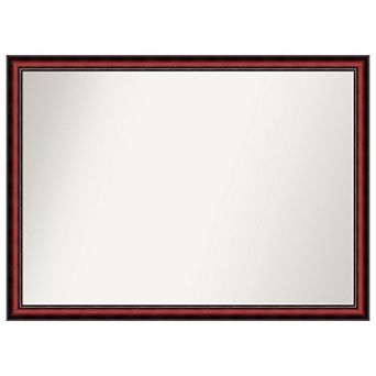 Rubino Cherry Scoop Non-beveled Wood Bathroom Wall Mirror