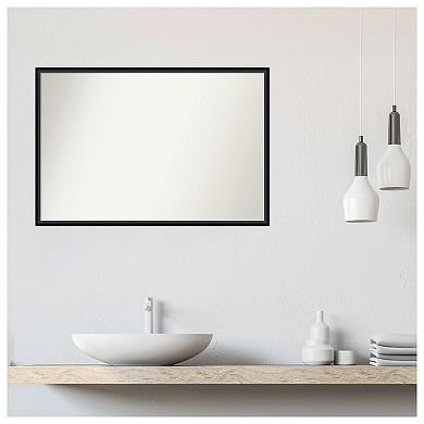 Lucie Non-beveled Wood Bathroom Wall Mirror