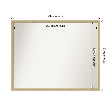 Lucie Champagne Non-beveled Wood Bathroom Wall Mirror